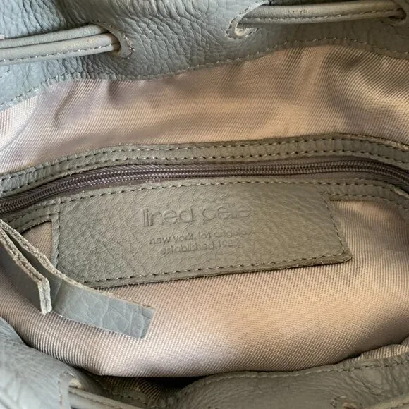 LINEA PELLE Ryan Slate Drawstring Bucket Crossbody Bag Slight Damage PLEASE READ - Picture 8 of 10